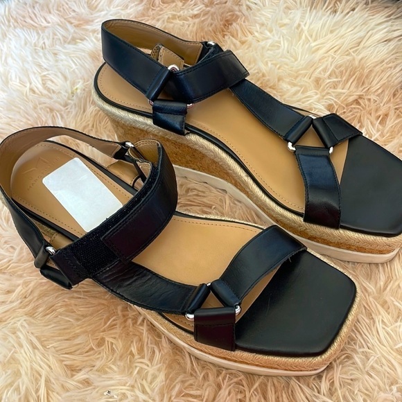 NEIMAN MARCUS | MARC FISHER | Gylian Wedge Espadrille Platform Sandals Size 10 - Picture 2 of 5